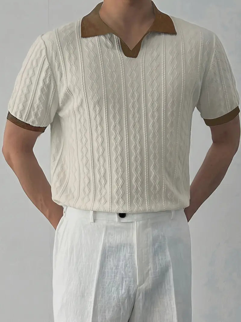 Herren-Strick-T-Shirt im Slim Fit.
