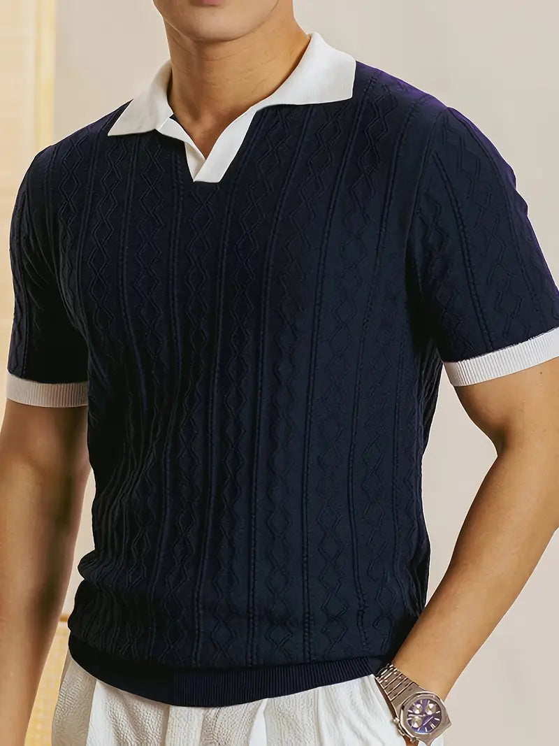 Herren-Strick-T-Shirt im Slim Fit.