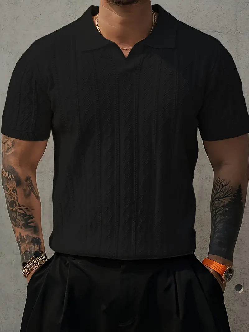 Herren-Strick-T-Shirt im Slim Fit.