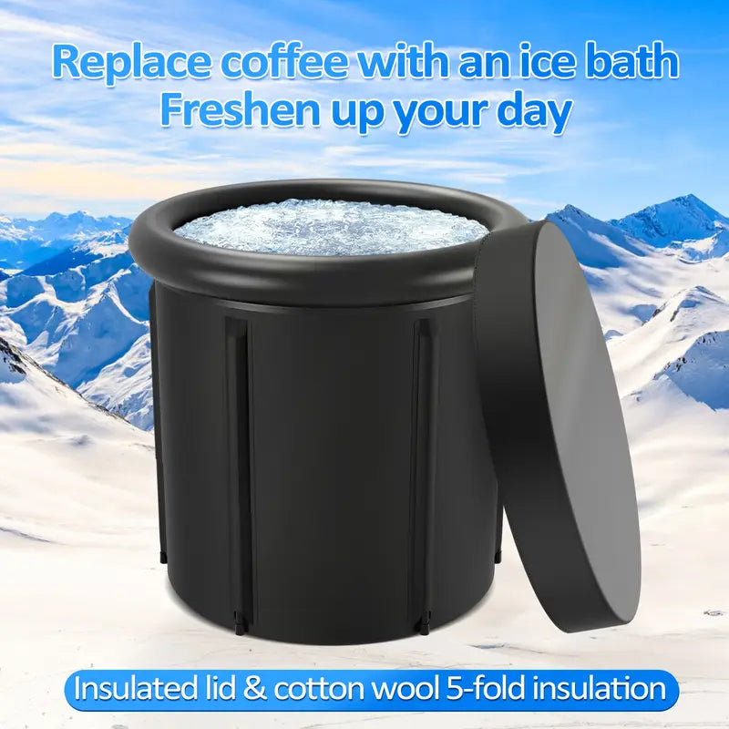 Extra großer Eiskübel mit Deckel, tragbarer Outdoor-Kaltwassertherapie-Kübel, geeignet für Sportler.