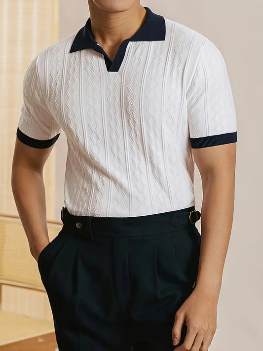 Herren-Strick-T-Shirt im Slim Fit.