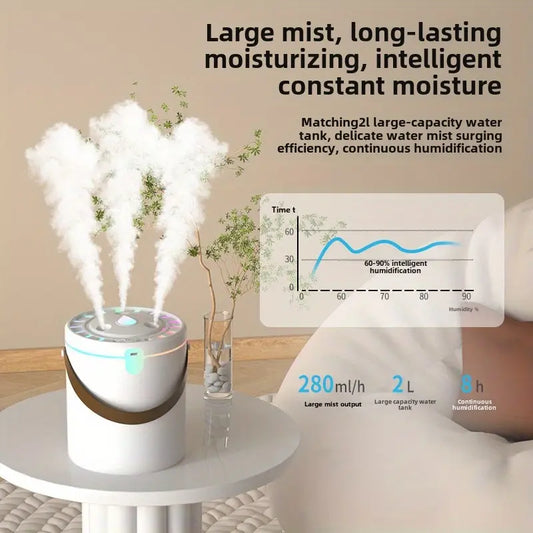 1 x leiser Aromatherapie-Diffusor mit 3 Sprühdüsen und USB-Anschluss