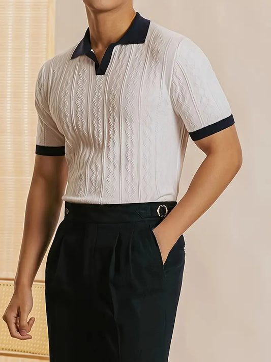 Herren-Strick-T-Shirt im Slim Fit.