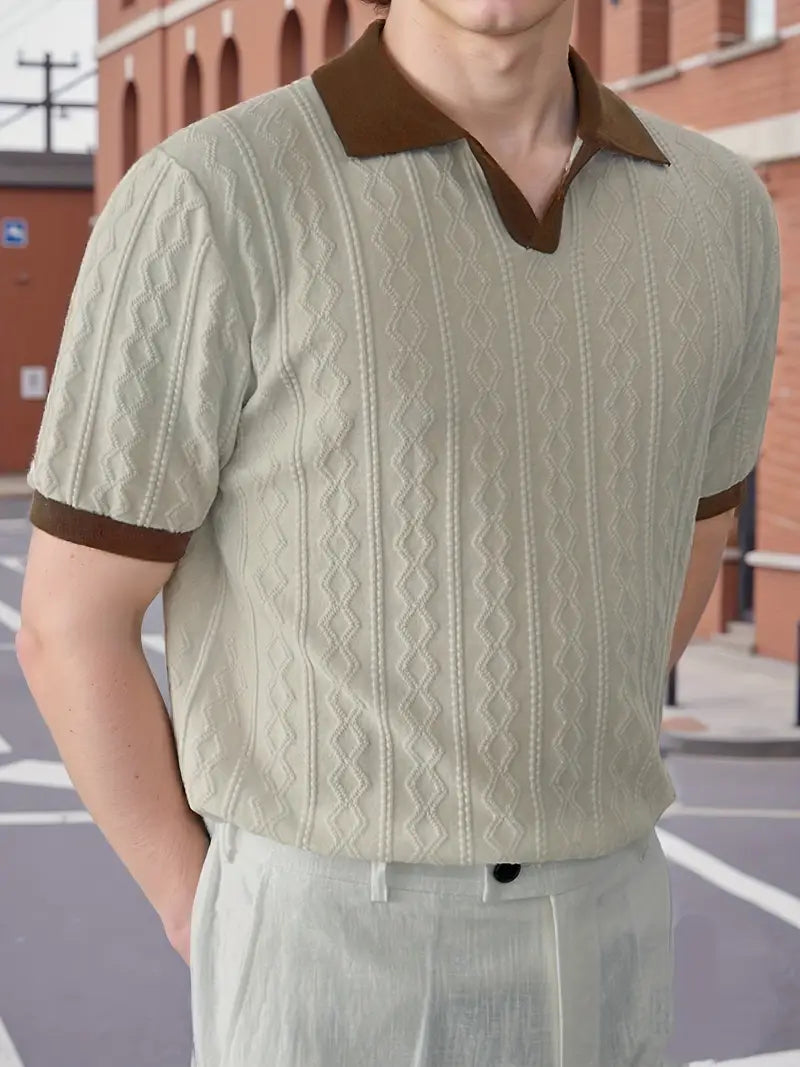 Herren-Strick-T-Shirt im Slim Fit.
