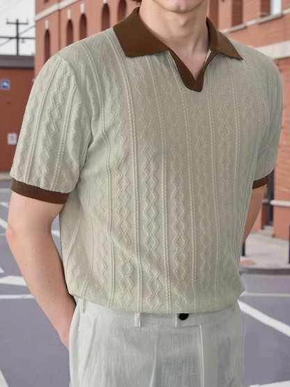 Herren-Strick-T-Shirt im Slim Fit.