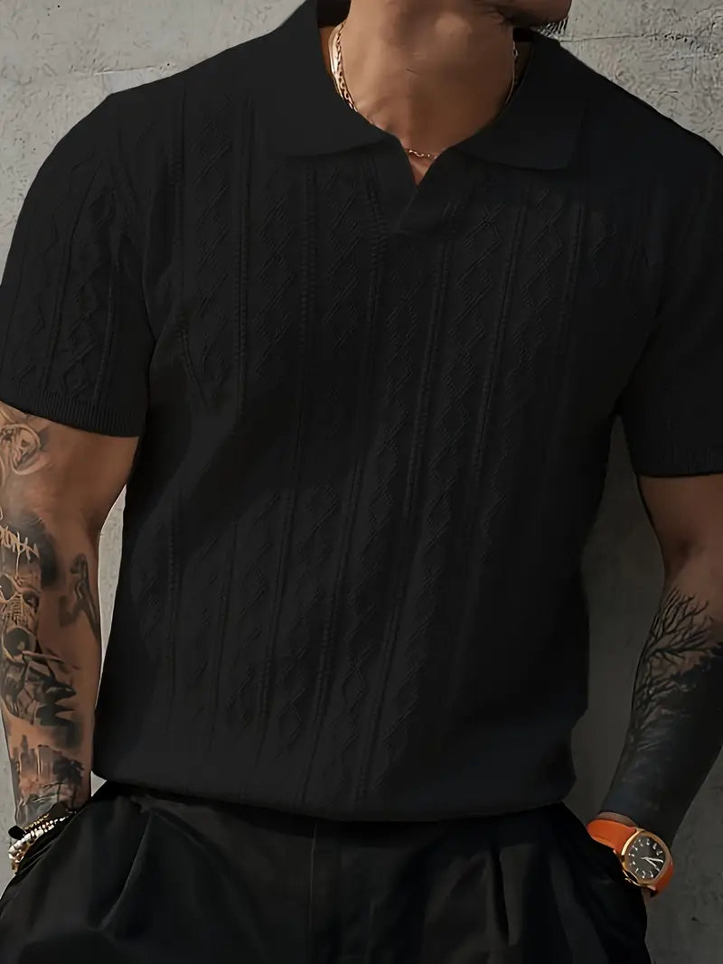 Herren-Strick-T-Shirt im Slim Fit.