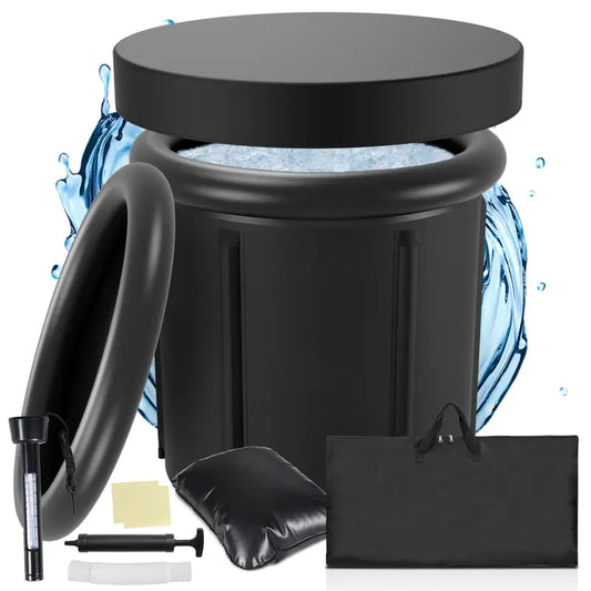 Extra großer Eiskübel mit Deckel, tragbarer Outdoor-Kaltwassertherapie-Kübel, geeignet für Sportler.