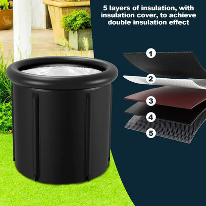 Extra großer Eiskübel mit Deckel, tragbarer Outdoor-Kaltwassertherapie-Kübel, geeignet für Sportler.