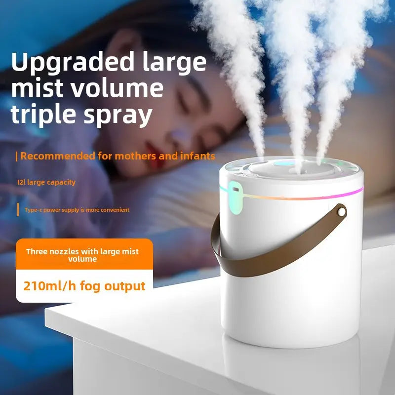 1 x leiser Aromatherapie-Diffusor mit 3 Sprühdüsen und USB-Anschluss