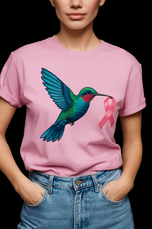 T-Shirt Kolibri der Hoffnung – Brustkrebsmonat Edition