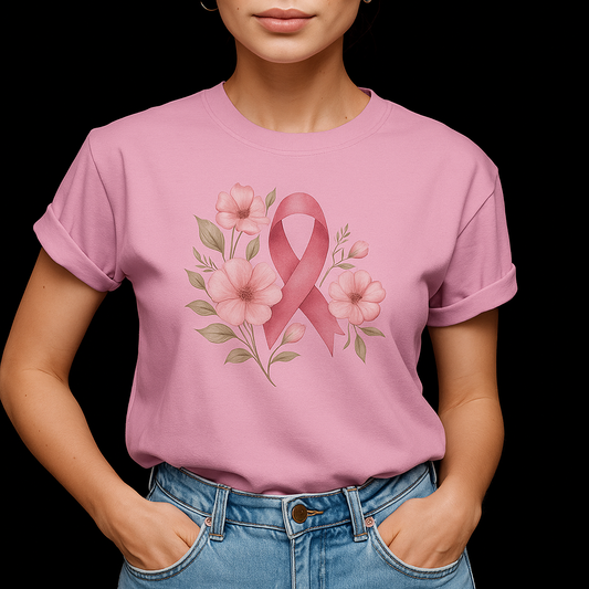 T-Shirt Blüte der Stärke – Brustkrebsmonat Edition