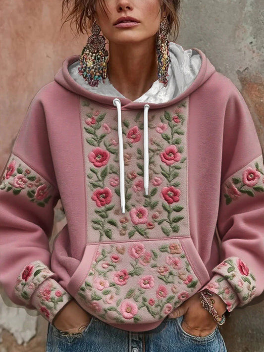 Kapuzenpullover Rosa Blüte der Hoffnung – Brustkrebsmonat Edition