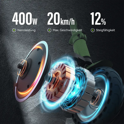 VENTO E-Scooter mit Straßenzulassung, 8,5" Wabenreifen,Reichweite bis 30 KM, Dual-Bremssystem, Doppelstoßdämpfer, Strake Leistung
